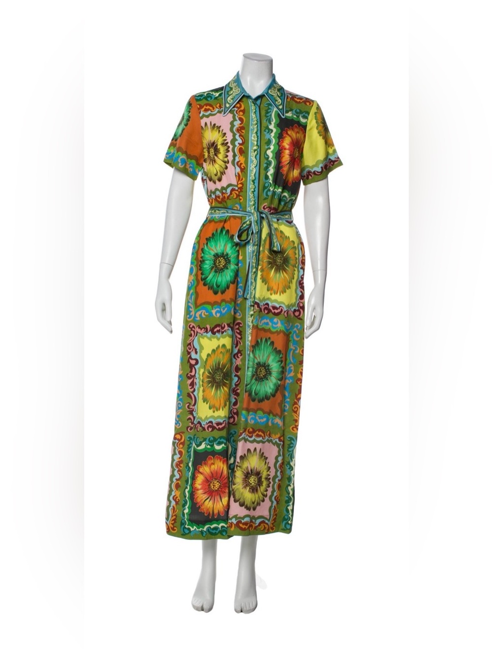 Beautiful Alemais Multi-Color Floral Patchwork Maxi Dress Sz 4 EUC! $619 retail!